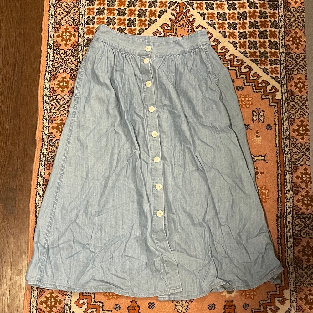 Madewell Button-Front Midi Skirt - Size 2